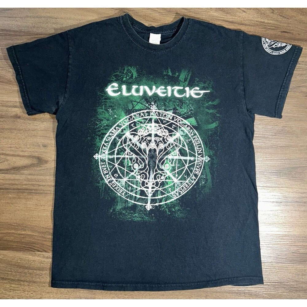 VTG Eluveitie Rock Band Black T-shirt Rare Retro Hype Y2K Sz M